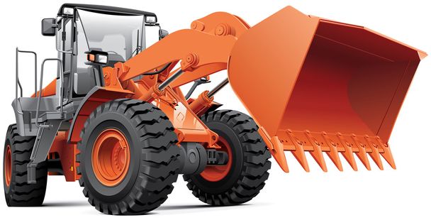 オレンジ色のフロントエンドローダー - ベクター画像