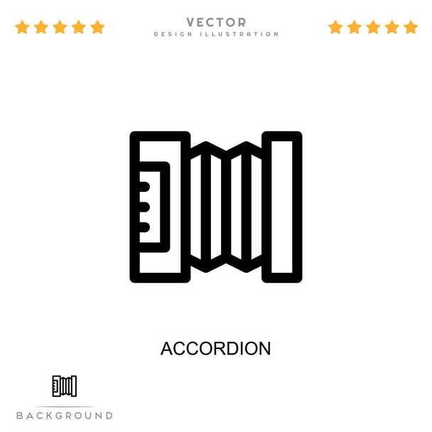 Accordeon icoon. Eenvoudig element uit digitale disruptie collectie. Line Accordion icoon voor sjablonen, infographics en meer - Vector, afbeelding