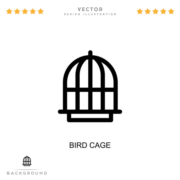 Vogelkooi icoon. Eenvoudig element uit digitale disruptie collectie. Line Bird cage icoon voor sjablonen, infographics en meer - Vector, afbeelding