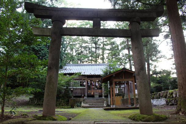 The gate of Motomuratenmanten Jinja, a Japanese shrine in the outskirt of Beppu, Japan. Taken in June 2019. - Photo, image
