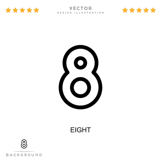 Eight icon. Simple element from digital disruption collection. Line Eight icon for templates, infographics and more - Vector, Image