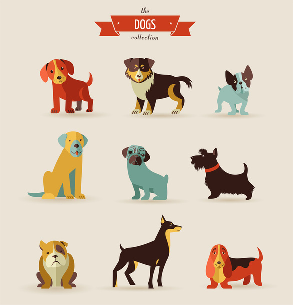 Dogs icons and illustrations - Vector, Image