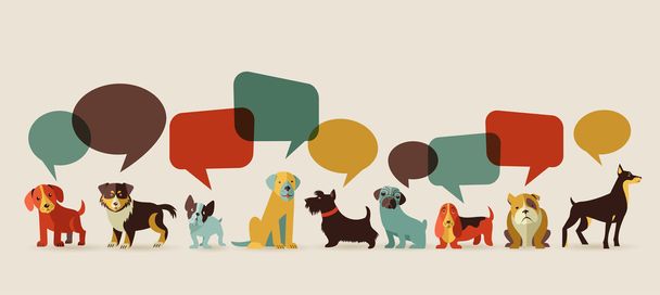kutyák, beszéd - ikonok és ábrák - Vektor, kép