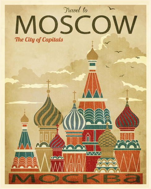 reizen naar Moskou poster - Vector, afbeelding