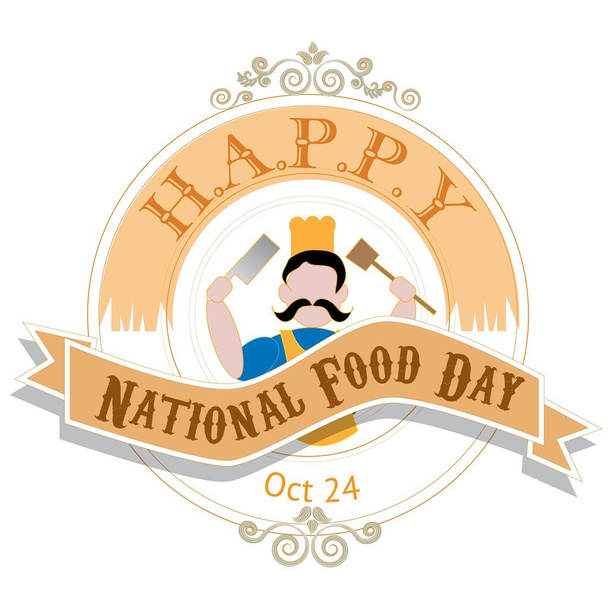 Narodowy Dzień Żywności znak i odznaka - Wektor, obraz