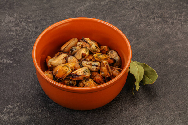 Pickled mussels with spices in the bowl - Photo, Image