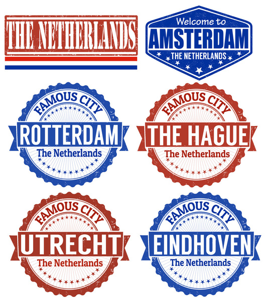 The Netherlands stamps - Vector, Image