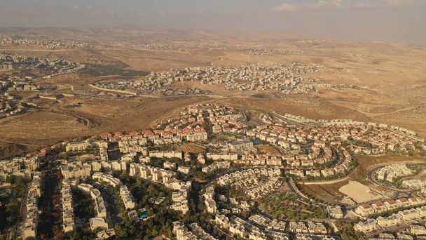 pisgat zeev and hizma town in east jert.de aerial view, Israel, palestine - Фото, изображение