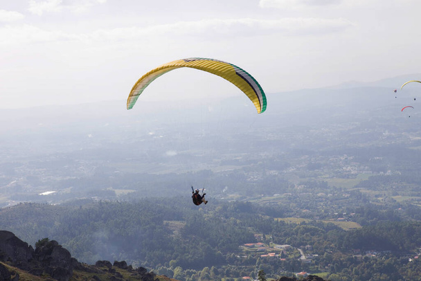 CALDELAS, PORTUGAL: Paragliding Aboua Cup, in the north of Portugal, Caldelas, Portugal. - 写真・画像