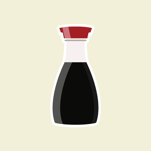 Векторний значок пляшки соєвого соусу, плоский дизайн
 - Вектор, зображення
