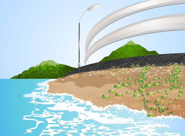 Road side the beach - Vector, Image