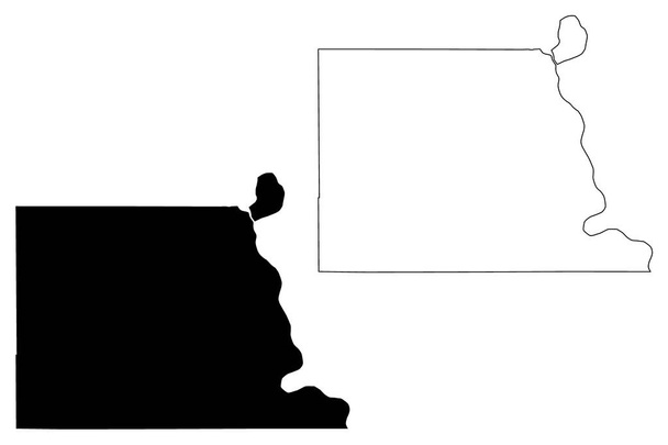 Nemaha County, Nebraska (U.S. County, United States of America, USA, U.S., US) mapa vector ilustración, boceto de garabato Nemaha mapa - Vector, imagen
