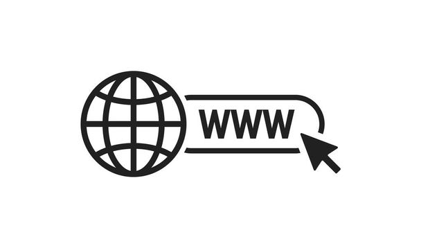 Інтернет значок WWW. Глобус і кнопка стрілки для дизайну сторінки. Векторні ілюстрації
 - Вектор, зображення