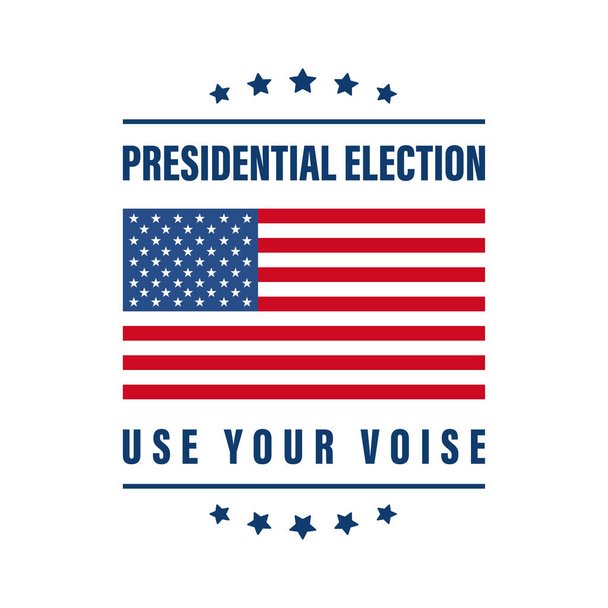 προεδρικές εκλογές μας ψηφίζουν 2020. Αμερικάνικη ψηφοφορία. Ο ψηφοφόρος επέλεξε το σήμα της φωνής. Το έμβλημα του προέδρου της Αμερικής. Δημοσκόπηση της κυβέρνησης των ΗΠΑ λευκό φόντο 3 Νοέμβρη - Διάνυσμα, εικόνα