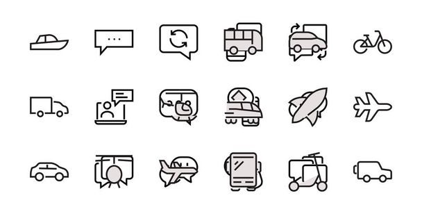 Simple set of message line vector line icons. contains icons such as conversation, SMS, notifications, group chat, and more. Editable stroke. 48x48 pixels perfect, white background. - Vector, Image