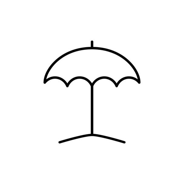 Rannan sateenvarjo lineaarinen kuvake. Vektori loma kuva eristetty valkoinen. - Vektori, kuva