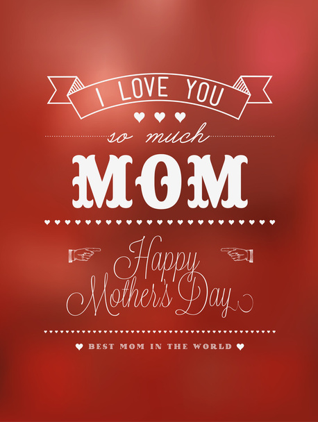 Vintage Happy Mothers's Day Typographical Background - Vector, Image