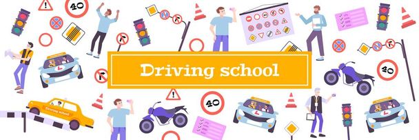 Σχολικό πρότυπο οδήγησης - Διάνυσμα, εικόνα