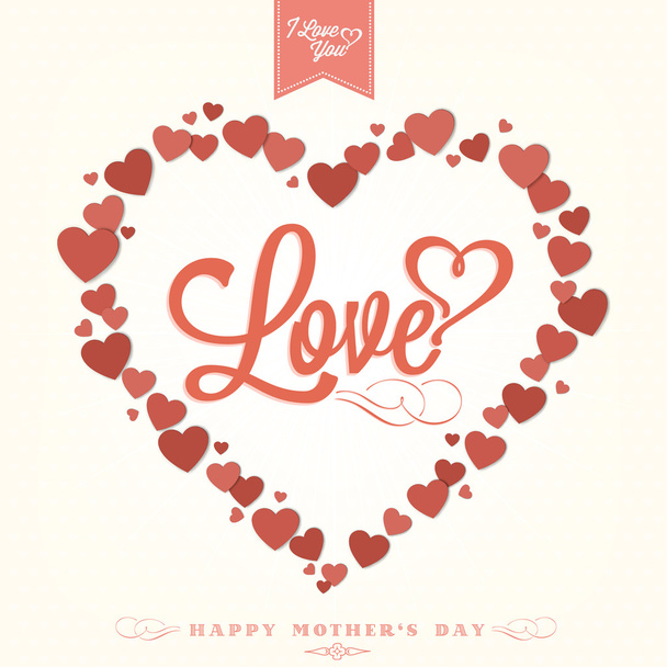 Vintage Happy Mothers's Day Background - Vector, Image
