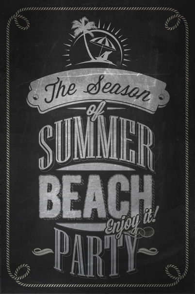 Seaside View Poster com tipografia
 - Vetor, Imagem