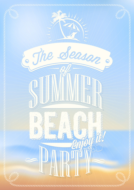 Beautiful Seaside View Poster. Vector background. With Typography - Vector, Image