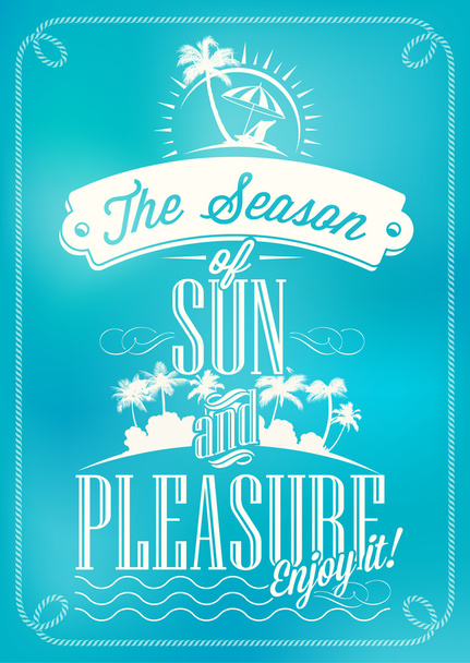 Seaside Poster With Typography - Vector, imagen