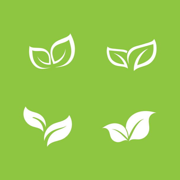 Vihreän puun lehtien ekologisen elementin vektorin logot - Vektori, kuva