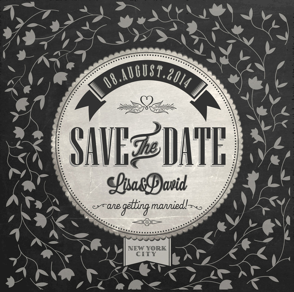 Свадебная открытка Save The Date
 - Вектор,изображение