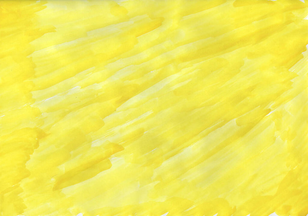 Yellow watercolor background, illustration and wallpaper - Φωτογραφία, εικόνα