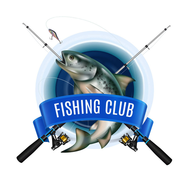 Clube de Pesca de Inverno Emblema - Vetor, Imagem