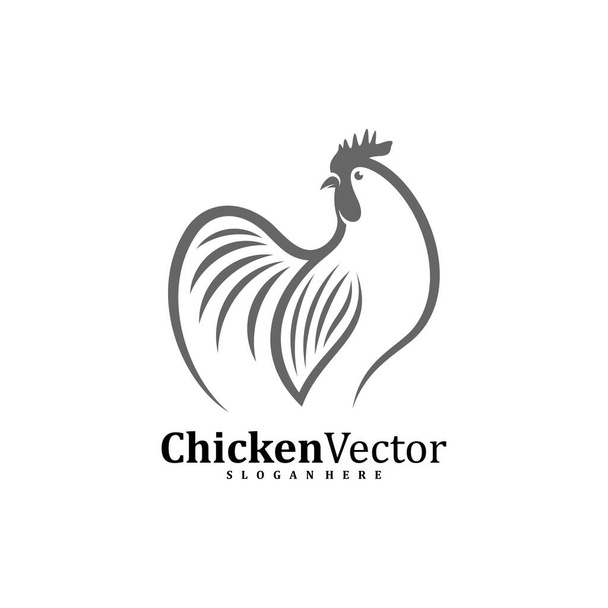 Chicken logo design vector template, Rooster illustration, Symbol icon - Vector, Image