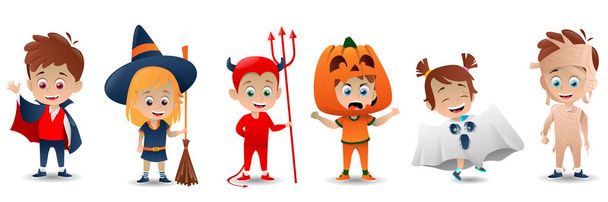 Kolekce kostýmů Halloween děti - Vektor, obrázek
