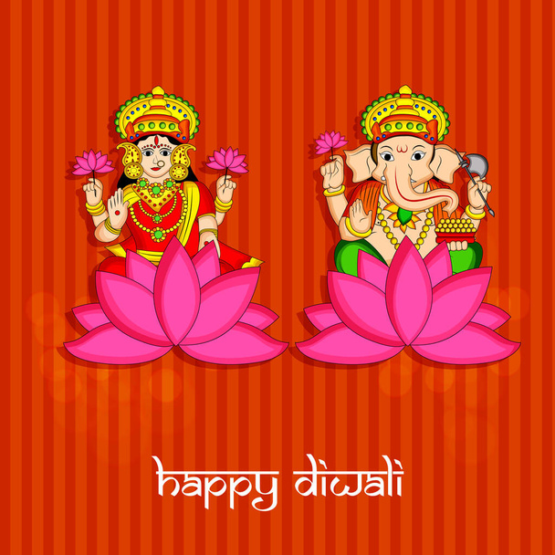 Illustration von Elementen des hinduistischen Festivals Diwali Hintergrund - Vektor, Bild
