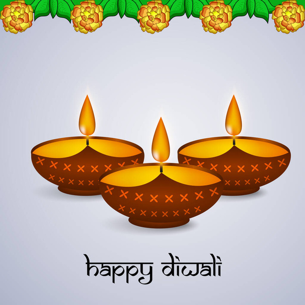 ilustrace prvků hinduistického festivalu Diwali pozadí - Vektor, obrázek