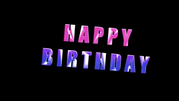 happy birthday animation. Celebration. Colored letters - Footage, Video