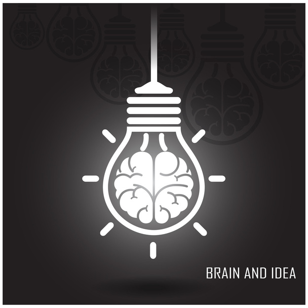Creative brain Idea concept on dark background - Vector, Image