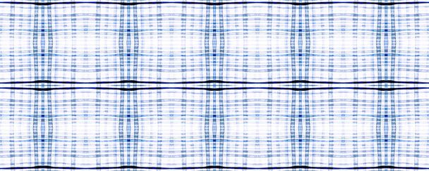 Blue Picnic Plaid. Watercolor Stripes Print.  - Photo, Image