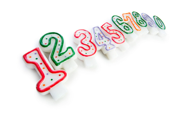 Birthday candles isolated on the white background - Foto, Imagen