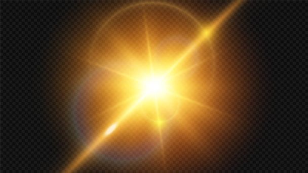 Vector transparentes Sonnenlicht spezielle Linse Flare Lichteffekt. - Vektor, Bild