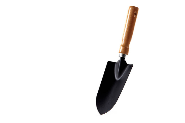 Metal shovels for gardening equipment on white background - Photo, Image