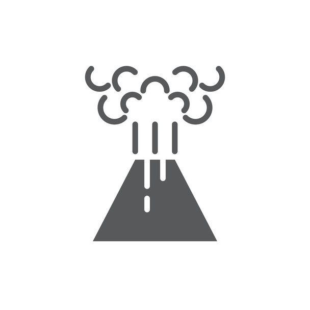 Volcano eruption vector icon symbol disaster isolated on white background - Vector, Image