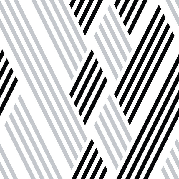 Patroon met zwarte en zilveren grijze strepen - Vector, afbeelding