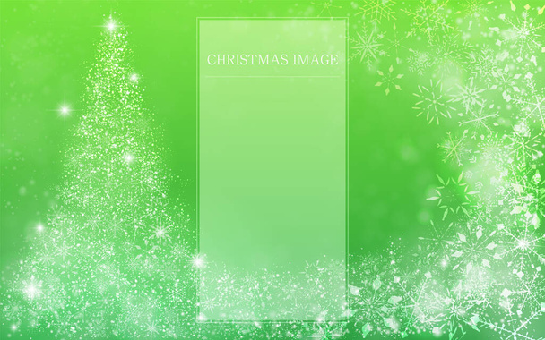 Glittering Christmas image background material with frame - Vector, Image