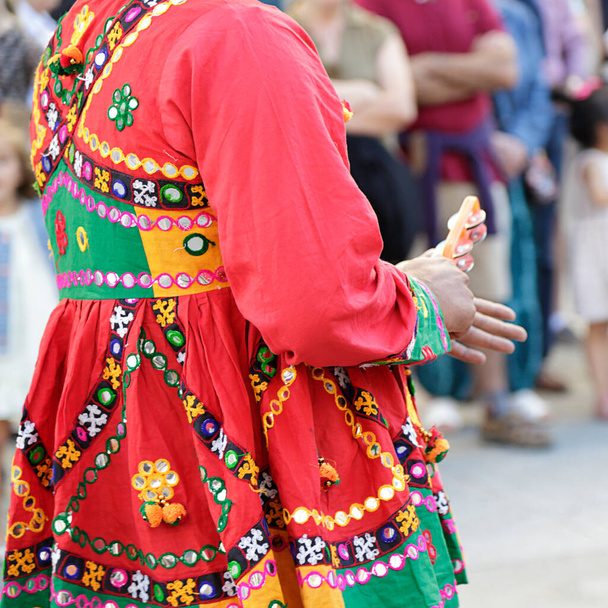 Detail van een van de folk kostuum van India - Foto, afbeelding