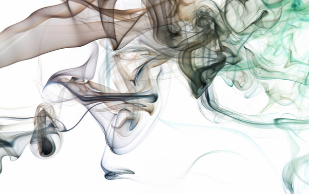 Mystic smoke steam flow on white background isolated - Foto, Imagen