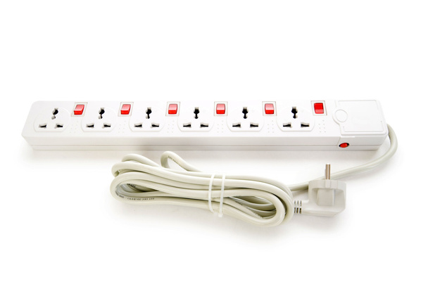 Extension cord isolated on the white background - Photo, Image