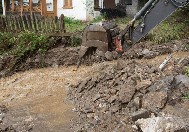 storm damage caused by mudslides, debris and mud after heavy rainfalls - Photo, Image