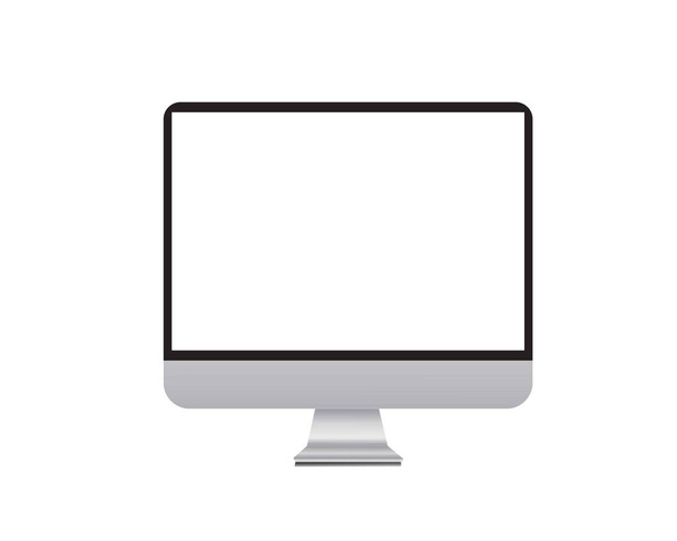 Realistický Vector Digital White stolní počítač displej displej smartphone tablet přenosný notebook nebo notebook a tapet. Obrys mokup elektroniky zařízení telefon monitor linky jednoduché izolované vektorové sady. Mockup zařízení - Vektor, obrázek