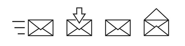 E-Mail-Vektor-Symbol gesetzt. Sammlung von Briefumschlägen oder E-Mail-Nachrichten. - Vektor, Bild