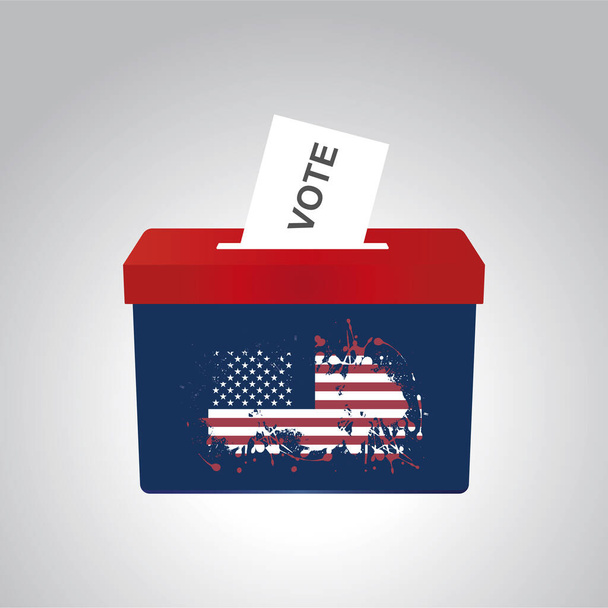 ベクトルでのアメリカ選挙の投票箱 - ベクター画像